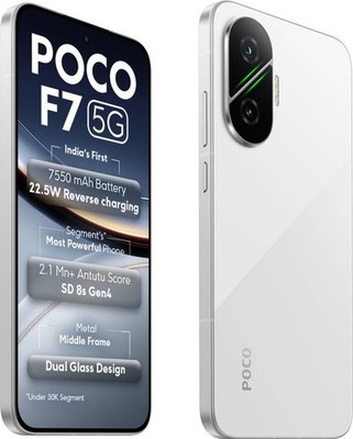 POCO F7 5G (Silver, 512GB 12 GB ) 8s Gen 4 Processor NFC 6.83