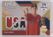 2020 Panini Elite Extra Edition USA Baseball Material Gold 7/10 Cole Henry 0c6