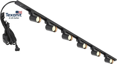 Plug in Track Lighting with Power Cord, 6-Light LED Track Lighting Kit with Trac