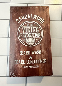 Viking Revolution Sandalwood Beard Wash & Conditioner Kit, Paraben Free