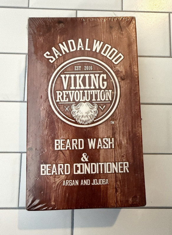 Viking Revolution Sandalwood Beard Wash & Conditioner Kit, Paraben Free