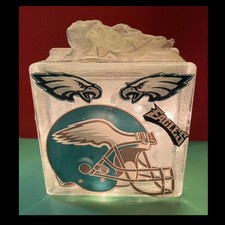 Philadelphia Eagles Lighted Glass Block Winter Light Man Cave Decor