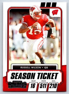 2021 Panini Contenders Draft Picks 3 Russell Wilson    Wisconsin Badgers Card