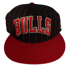 New Adidas NBA Chicago Bulls Wool Striped Adjustable Snapback Hat Spellout Arch