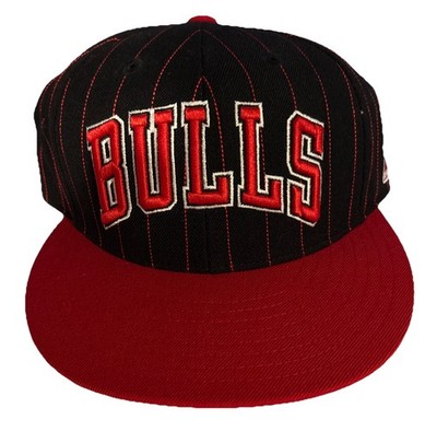 New Adidas NBA Chicago Bulls Wool Striped Adjustable Snapback Hat Spellout Arch