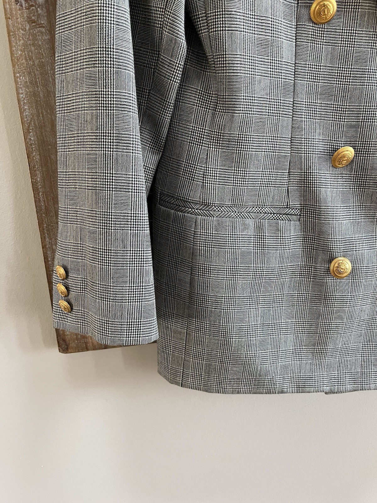 Pendleton Houndstooth Plaid Double Breast Blazer … - image 8