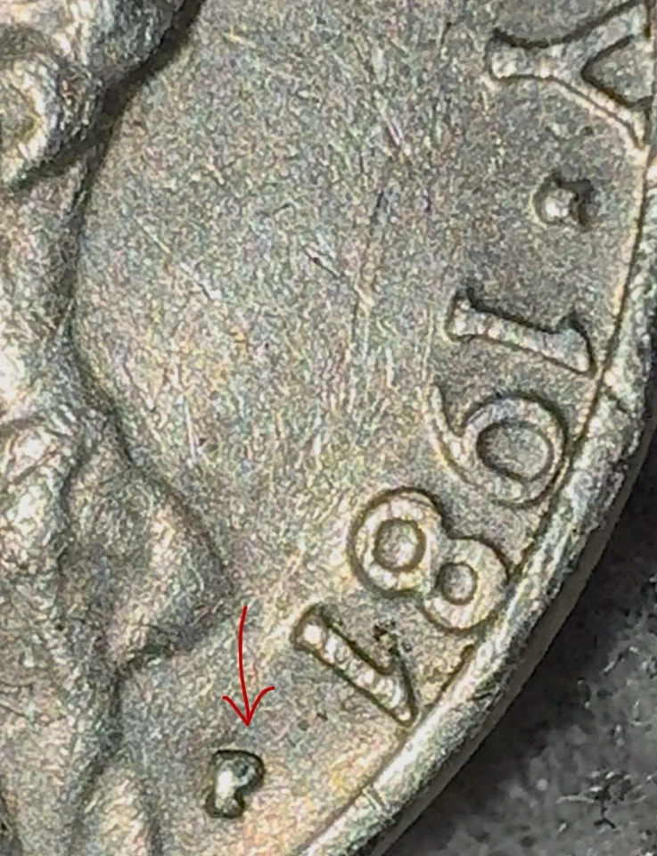 Troquel doble P ERROR 1981, parcialmente lleno como nuevo Mark Jefferson Nickel Foto 4 de 4