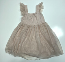 NWOT Cat And Jack Pink Fancy Lace Tulle Ruffle Dress Girls 5T 100 Cotton Lining