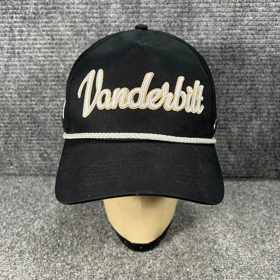 Vanderbilt Commodores Hat Cap Mens Snap Back Adjustable Black Corded NCAA SEC - Image 2 of 4