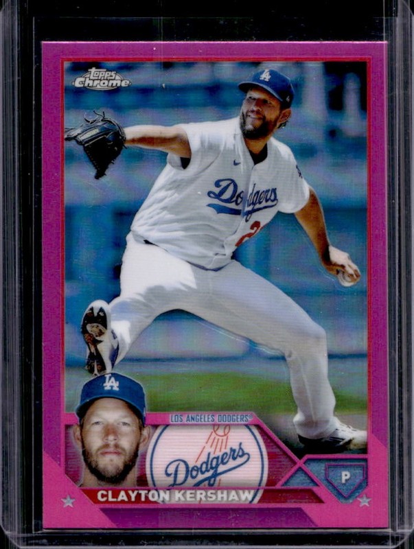 2023 Topps Chrome Clayton Kershaw Pink Refractor #77 Dodgers