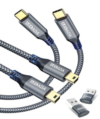 2 Pack Mini B to USB C Cable 10ft, USB C to Mini USB Cable Charging Cord for ...