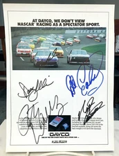DALE EARNHARDT SR-DAVEY ALLISON-NEIL BONNETT-WALLACE-MARLIN SIGNED DAYCO AD PAGE