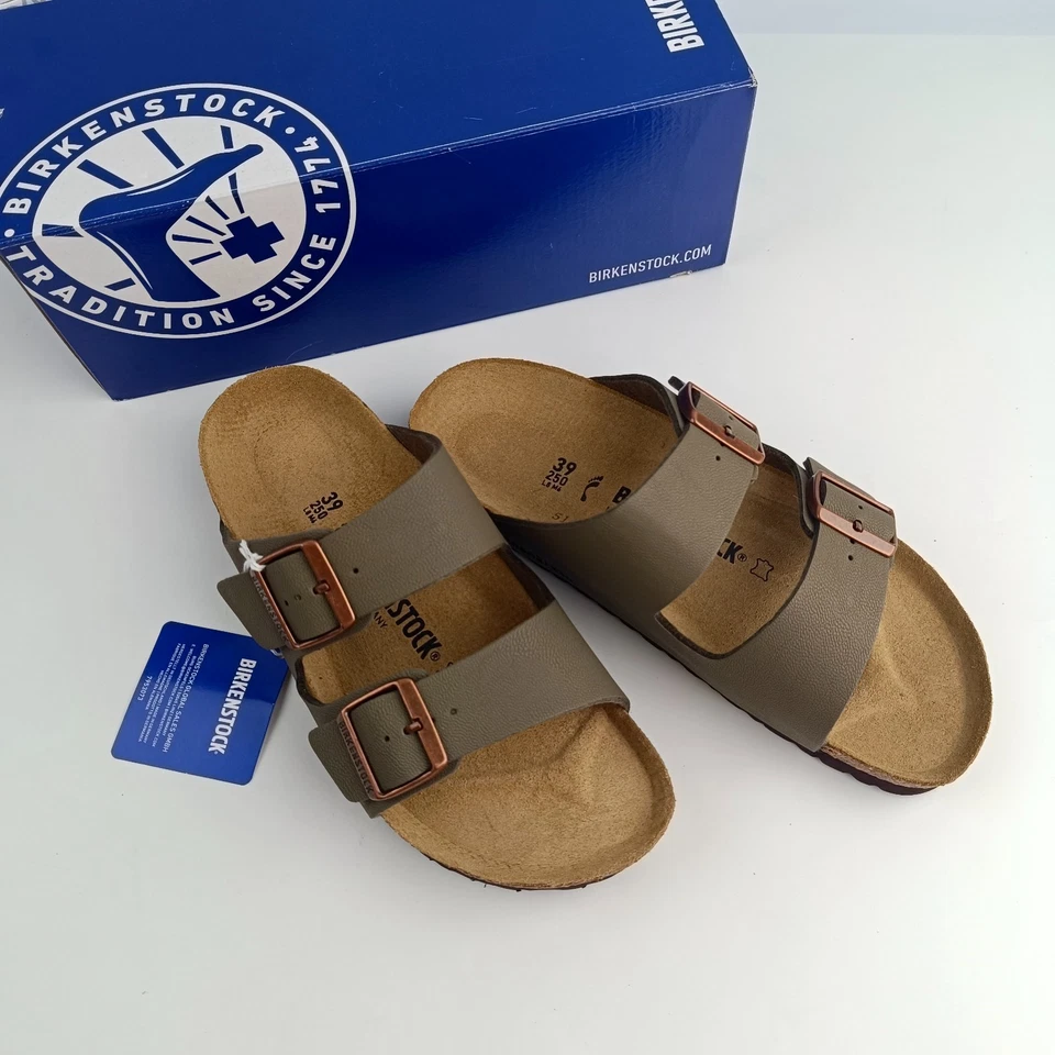 Sandalias Birkenstock Arizona Stone Birko-Flor cómodas de cuero para hombre y mujer zapatos Foto 4 de 4