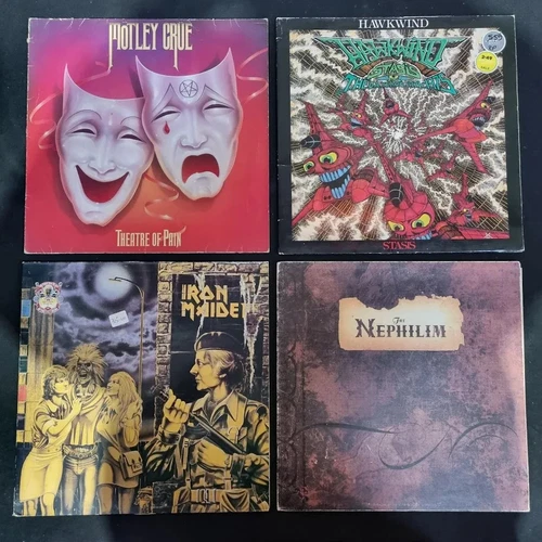 Heavy Rock 13 x Vinyl Record LP Job Lot Motley Crue Iron Maiden Hawkwind