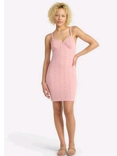 No Boundaries L 12/14 Cable Knit Design Lace Trimmed Fully Lined Mini Dress New