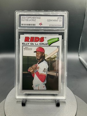 2026 Topps Heritage #70 Elly De La Cruz Cincinnati Reds GRADED GEM