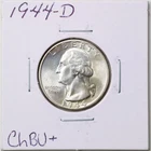 1944-D 25C Washington Silver Quarter Dollar in Choice BU+ Condition #6722