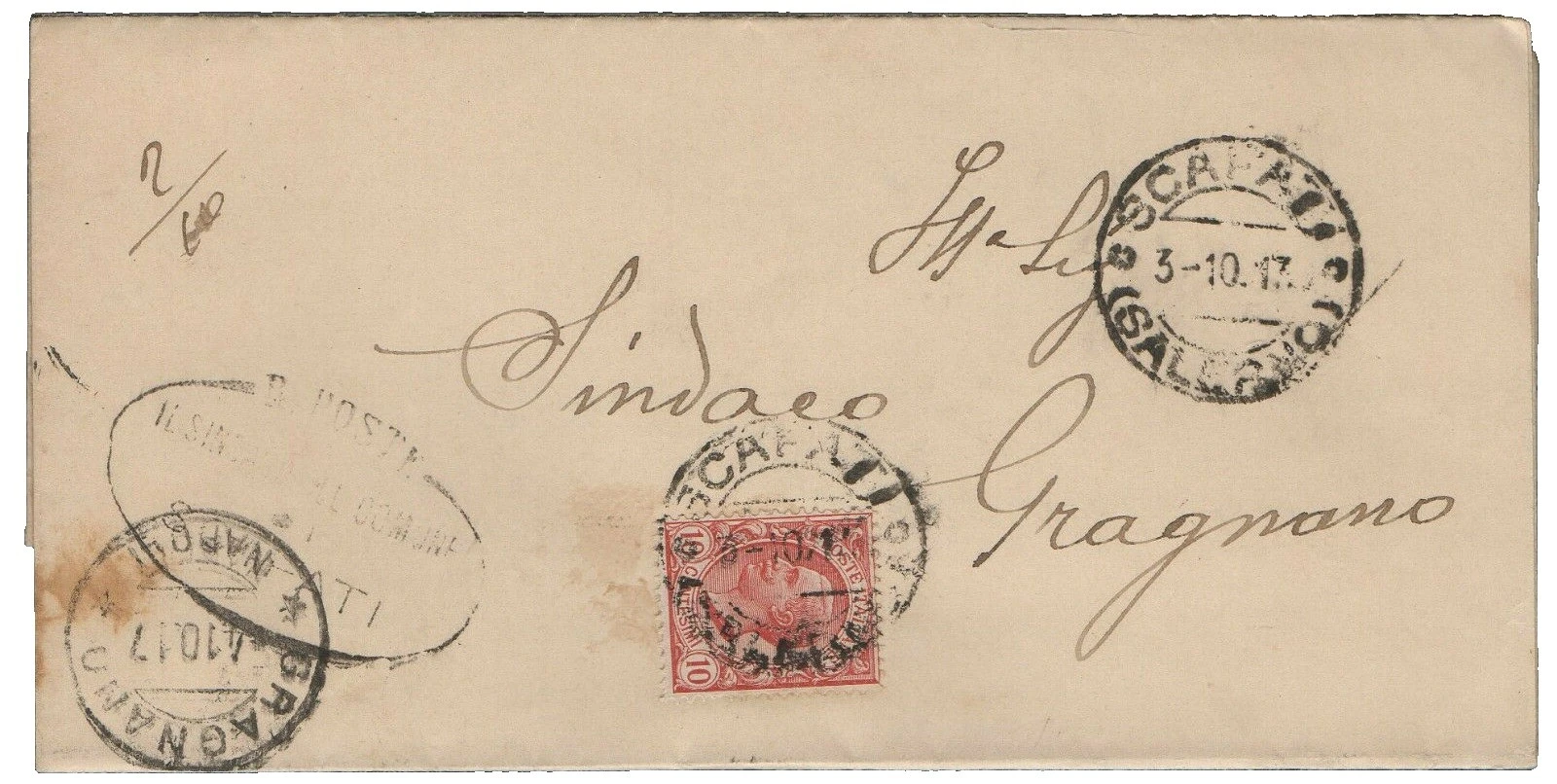 WWI Cover Italian Stamps