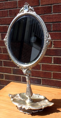 Quality French antique Victorian silver plated dressing table make up mirror - Picture 4 of 8