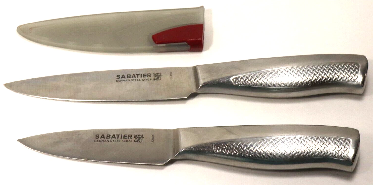 Sabatier German Steel Knives Pair Set 14028 Light Weight 4" Fixed Blades Chef C4