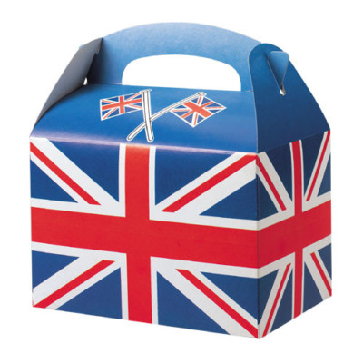 Kings Coronation Party Union Jack Boxen Party Loot Bag Essen Mahlzeit Picknick Box