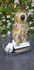 Porzellanfigur Eule Rauchverzehrer elektr. Porzellanfabrik Keramika, Arno Apel
