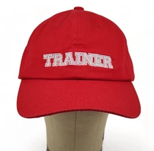 Trainer baseball Hat Red Cap Strapback Adjustable Embroidered Cotton One Size