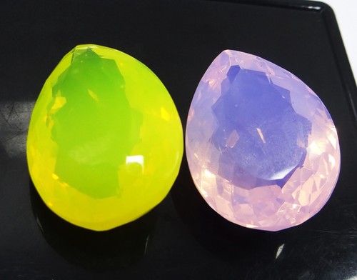 Natural 149 Ct Ethiopian mix Fire Opal Pear Loose Gemstone Certified 2pcs lot - Picture 3 of 7