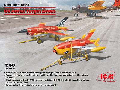 US Aerial Target Drons 1:48 Plastic Model Kit ICM