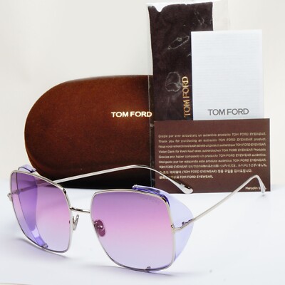 Tom Ford Sonnenbrille Toby-02 pink violett silber Seitenschilde FT0901 TF 901 16Z []