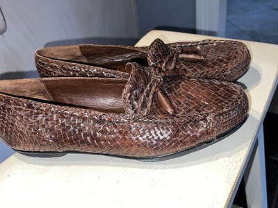 Cole Haan braided loafer with tassels size 11D BRAGANO BY COLE HAAN #C00270 BROWN LEATHER WOVEN TASSEL  main image 3