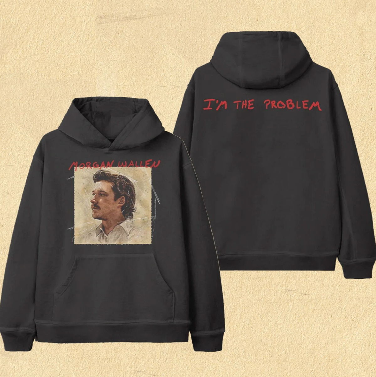 NEW - Morgan Wallen Tour 2025 I'm The Problem Album Cover Hoodie
