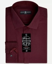  50 Society of Threads Men's Red Slim-Fit Dress Shirt Size 18-18.5 35/36