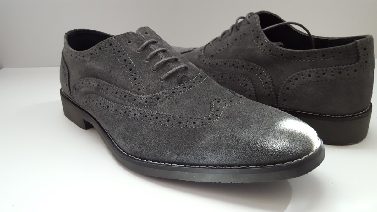 Joseph Abboud Metallic Gray Oxford Shoes Joseph Abboud Gray Dress Shoes for Men for sale | eBay main image 2