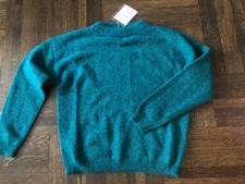 ACNE STUDIOS Dramatic Mohair Sweater Deep Teal Size XXS Orig. $340 NWT