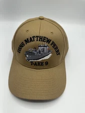 USNS Matthew Perry T-AKE 9 Logo The Corps Beige Baseball Cap One Size