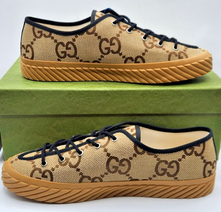 Gucci Tortuga GG Men's Camel Ebony/Black Canvas Sneakers UK12.5 US13 thumbnail 4