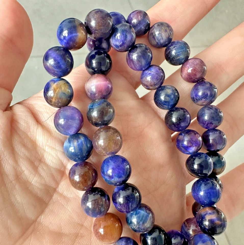 AAA + натуральный фиолетовый и синий сугилит круглый бисер браслет исцеление браслет подарок - Изображение 3 из 4