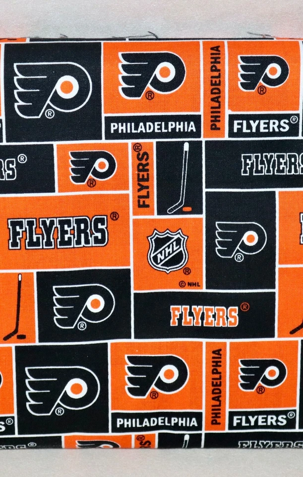Philadelphia Flyers ~ Block Pattern NHL Cotton Fabric 1/4 Yard 9” X 44” New - Image 4 of 4