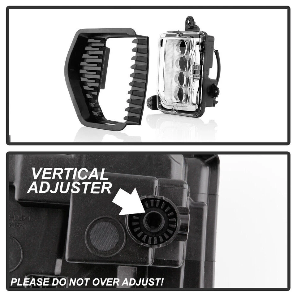 For 2019-2022 GMC Sierra 1500 FULL LED Fog Light DRL Lamp w/ Bezel Wiring Pair - Image 3 of 4