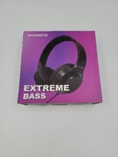 MAGNAVOX HEADPHONES EXTREME BASS - FOLDABLE - STEREO - Black - NEW-N-BOX - 