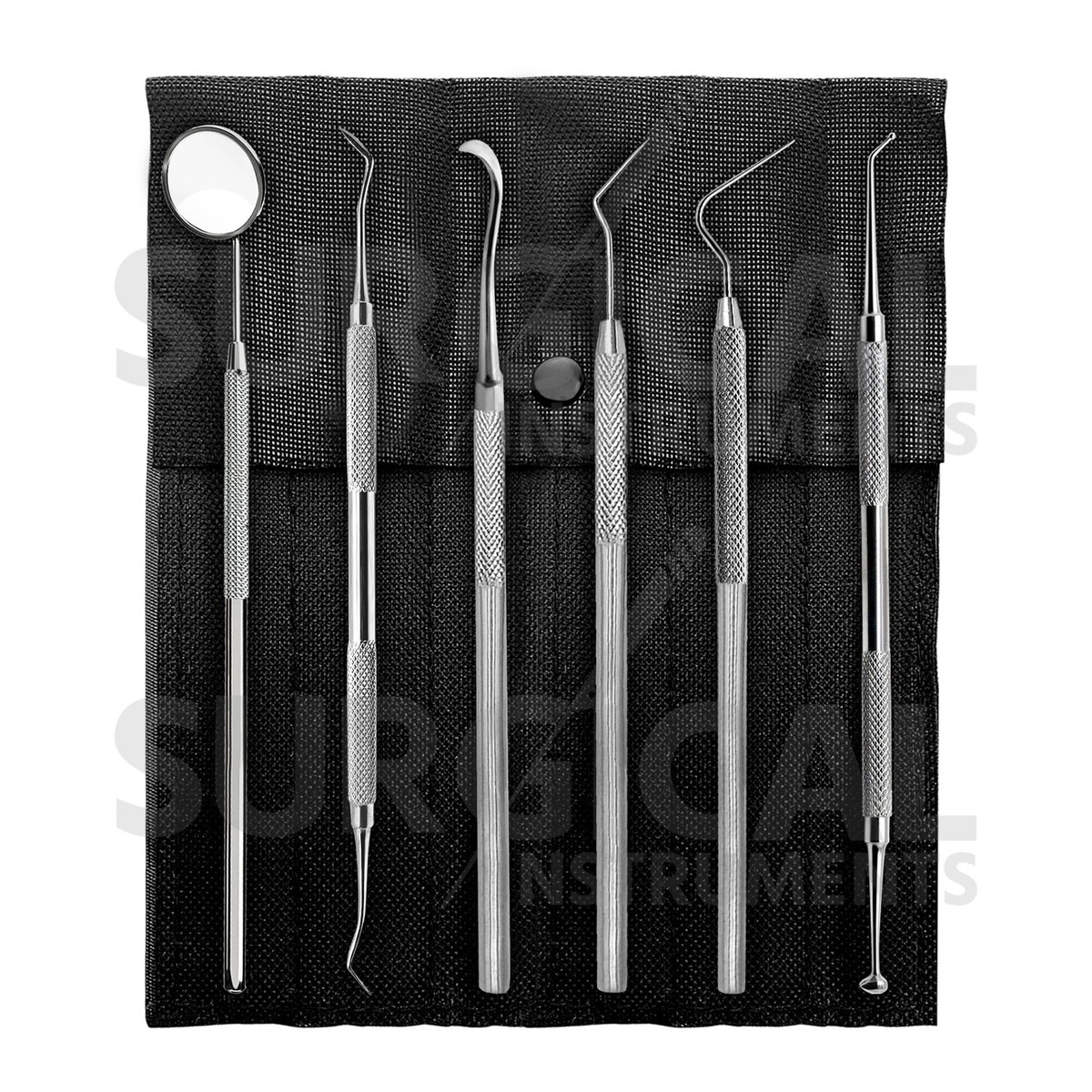 Pulizia Denti Tartaro Set Strumenti Dentali In Acciaio Inox - 6 Pezzi Con Scaler, Picchetti E Specchi Per Ispezione Strumenti Dentali TEDESCO - Foto 3