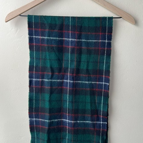 Lochcarron Unisex 100% Lammwolle Highlander Fransen Schal kariert blau grün - Bild 7 von 10