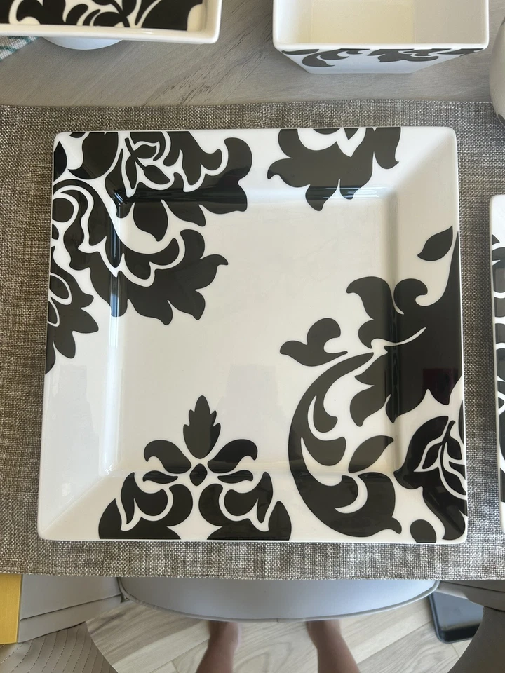 Juego de vajilla platos, tazas, cuencos, juego de té y soporte para pasteles platos de vidrio Foto 2 de 4