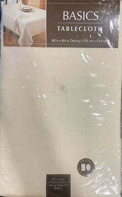 Benson Mills Basics Tablecloth Ecru 60  X 84  Oblong Seats 6-8