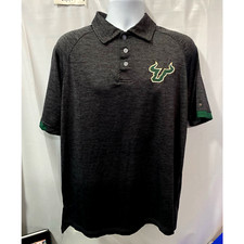 USF South Florida Bulls Men Gray Short Sleeve Golf Polo Shirt Medium Chiliwear