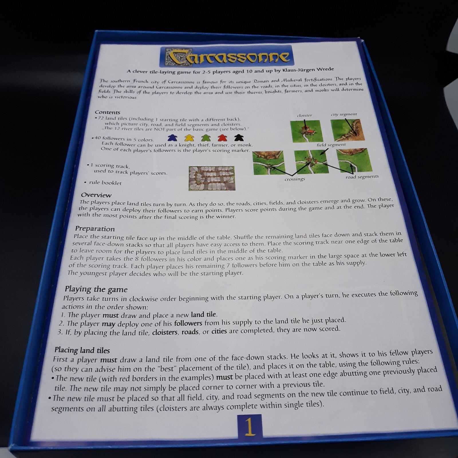 Carcassonne Board Game Preowned Complete Z-Man Games Klaus-Jurgen Wrede
