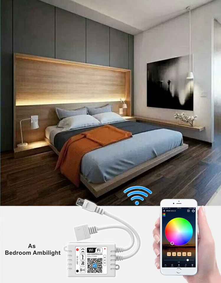 WiFi RGB LED strip RF Controller 24Key Remote for DC12V-24V 5050 RGB LED lights - Image 3 of 4