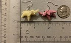 PINK/WHITE ELEPHANT GLASS BEAD EARRINGS w/SS Ear Wires AFRICAN ASIAN TRUNK TUSK — photo 6
