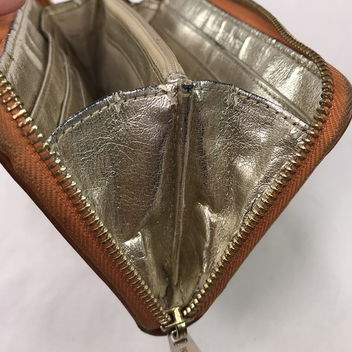 Michael Kors Signature MK Brown Khaki Jacquard Canvas Zip Around Wallet - Picture 14 of 16